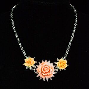 DANNIJO Triple Rosette Crystal Necklace
